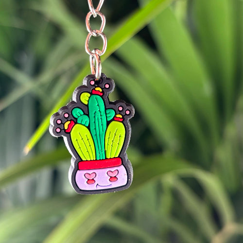 Mini porte clés cactus suspendu