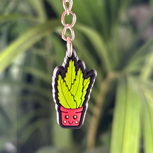 Mini porte clé plante rose et vert