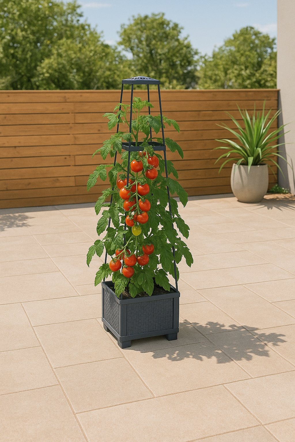 Support de Plantes en Treillis + Plant de Tomates - Idéal Terrasse & Balcon