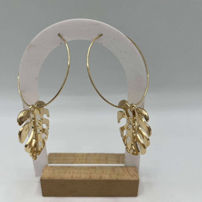 Boucles d’Oreilles Monstera – Style Tropical Chic