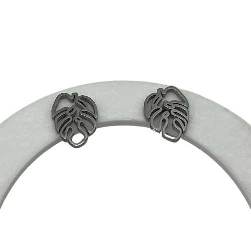 🌿 Boucles d'Oreilles – Feuilles Monstera en Acier Inoxydable