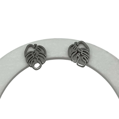 🌿 Boucles d'Oreilles – Feuilles Monstera en Acier Inoxydable